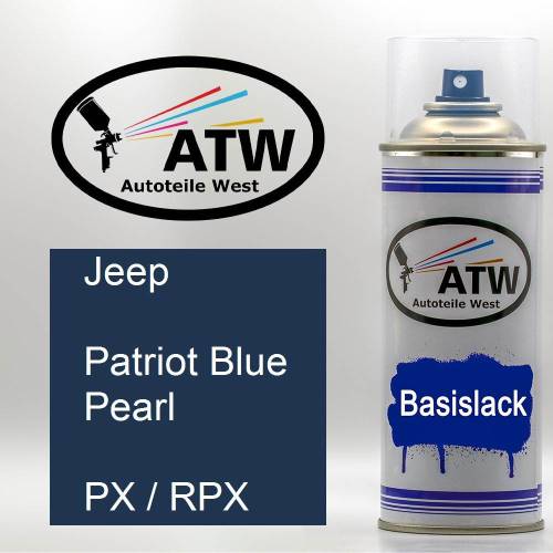 Jeep, Patriot Blue Pearl, PX / RPX: 400ml Sprühdose, von ATW Autoteile West.